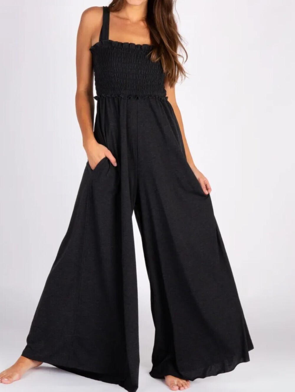 Natural Life Charcoal Harper Knit Cut To Length Jumpsuit - Size - Medium - NWT